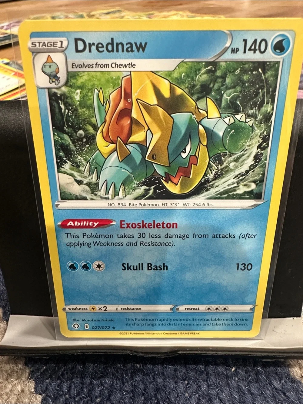 Pokemon Drednaw Trading Card - Blue, Yellow, Green